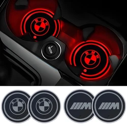 Luminous Car Coaster Water Cup Holder Pad Anti-slip Mat for BMW M F10 F11 F20 F30 X3 X4 X5 X6 X7 E46 E36 E39 E60 E53 E87 E90 G30