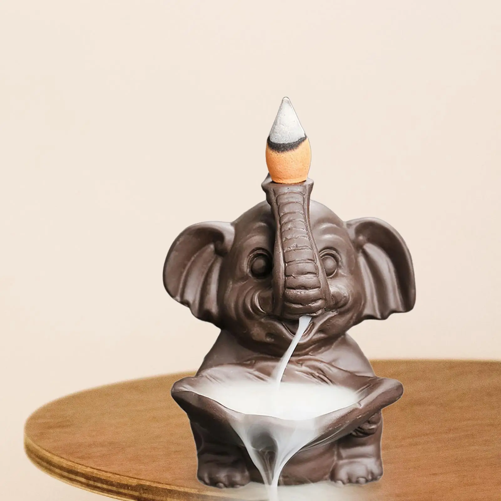 Elephant Incense Holder Yoga Meditation Gift for Study Desktop Bedroom