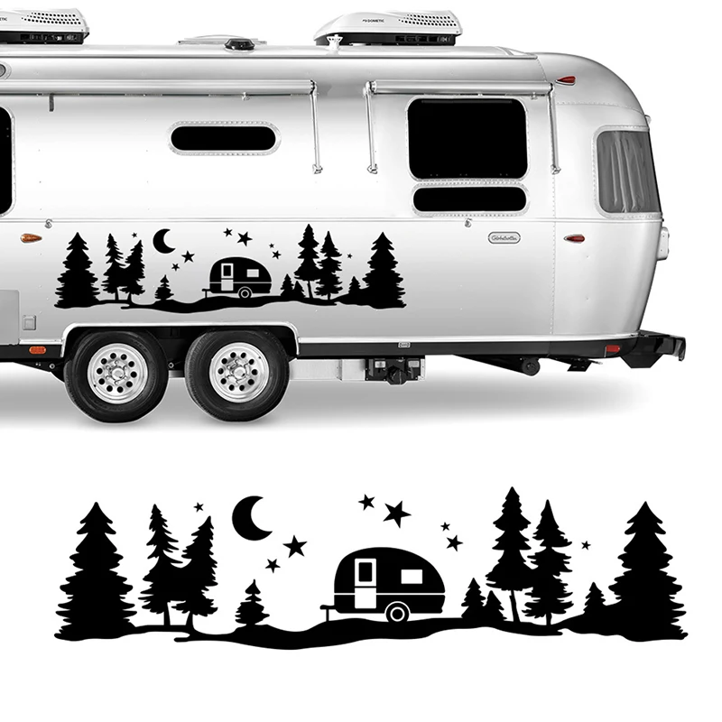 Car Mountain Graphics Stickers For Motorhome Horsebox Caravan RV Camper Van Body Decor Vinyl Decals Auto Tuning Accessories