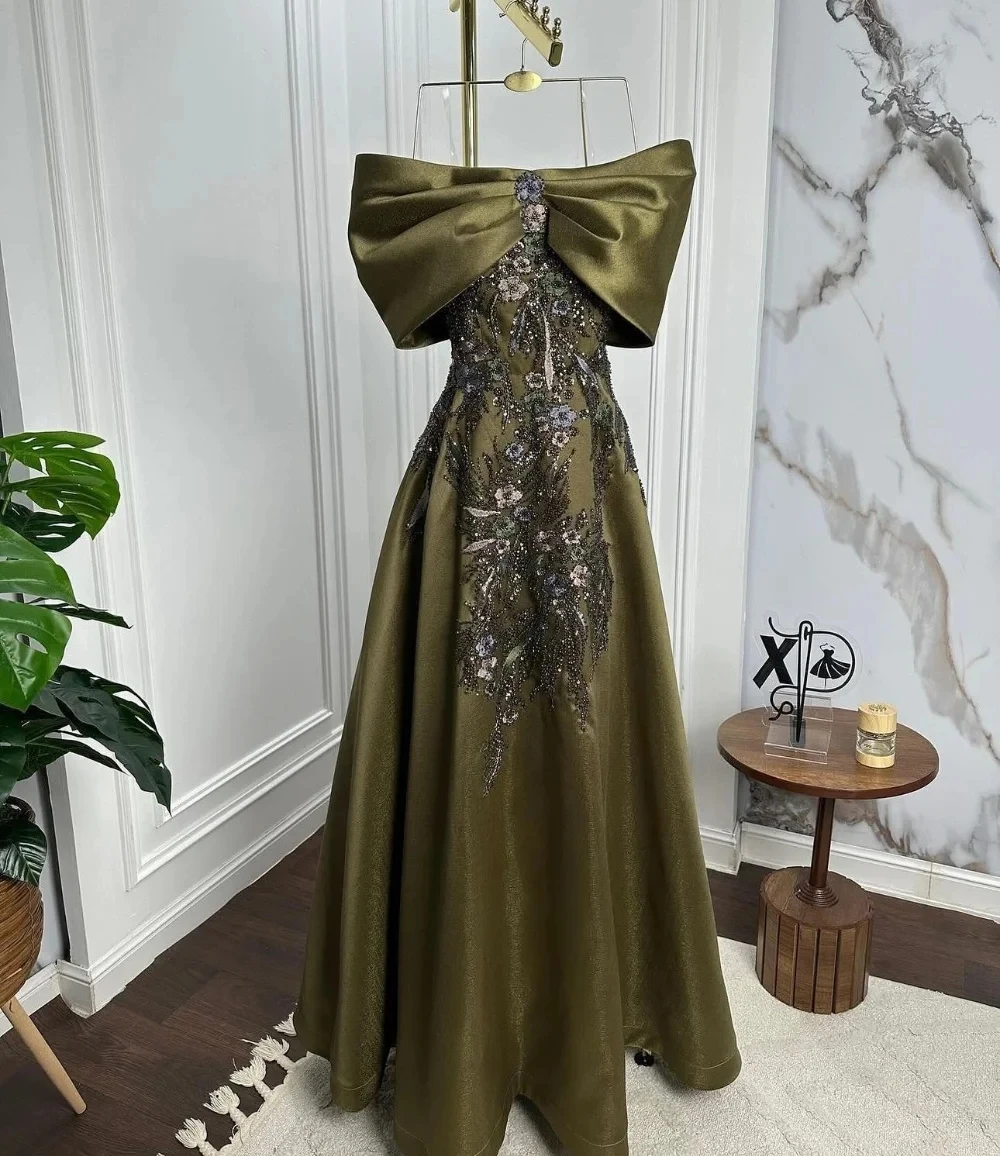 

Beaded Women Party Long Bespoke Occasion Gown Evening Dresses Pastrol Unisex Jersey Retro Dubai Saudi Arabic Prom Customized