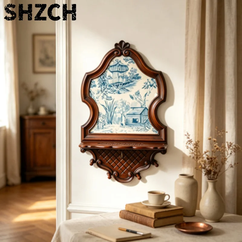 Estante de Almacenamiento Vintage para Montar en la Pared, Organizador Decorativo Colgante para Sala de Estar, Estantes Decorati