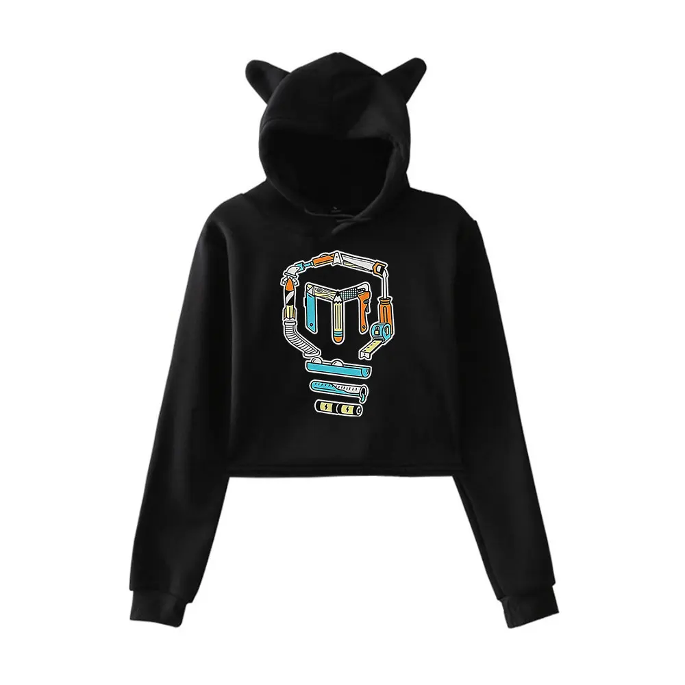 Mark Rober Tools of The Trade Vintage 90s Streetwear logo Hoodie Merch Hoodies Sweatshirts for Girls Cat Ear Crop