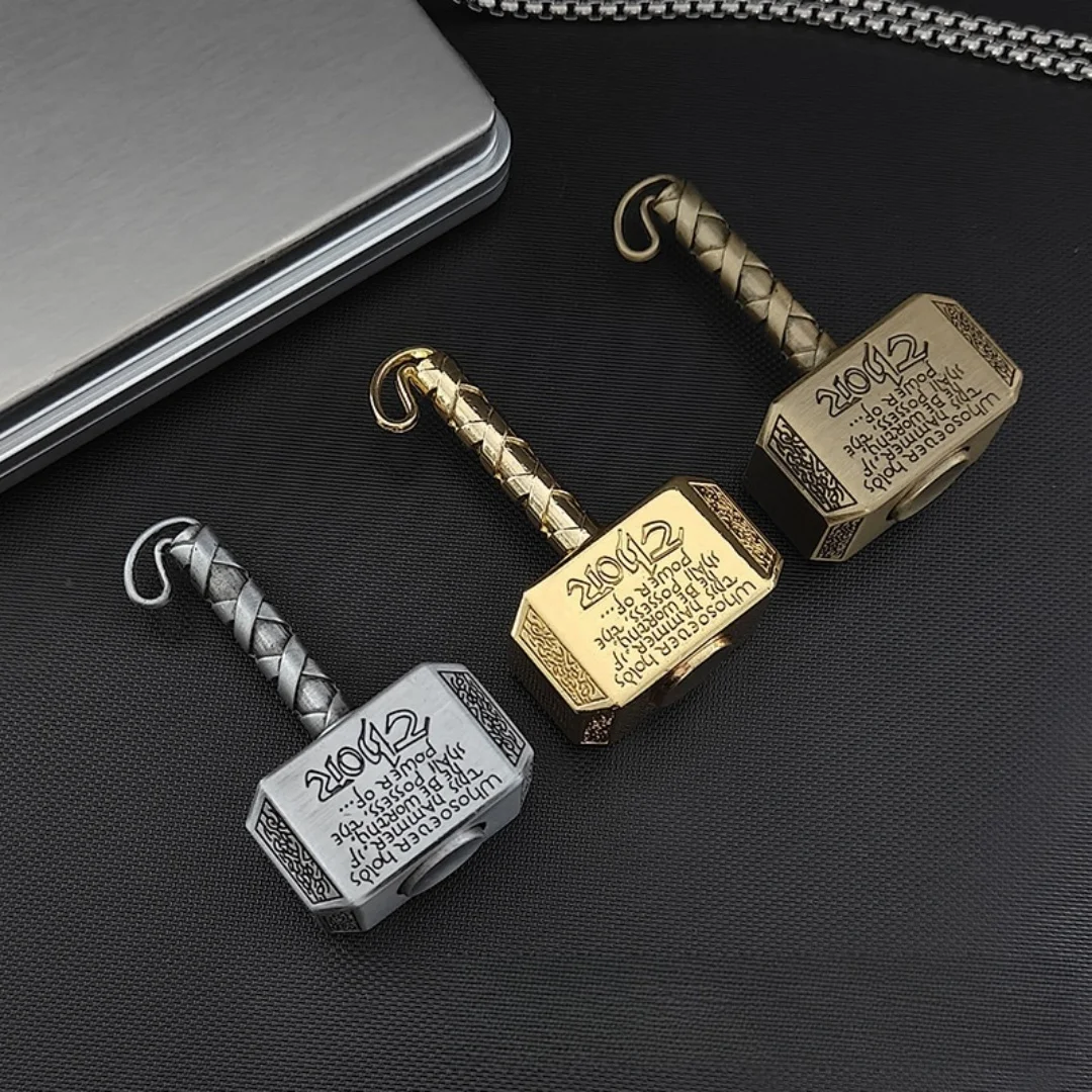 1/3pcs Metal Thor s Battle Hammer Fidget Spinner Toys Adult Anti-Stress Anxiety Relief Hand Finger Spinner Keychain Fid