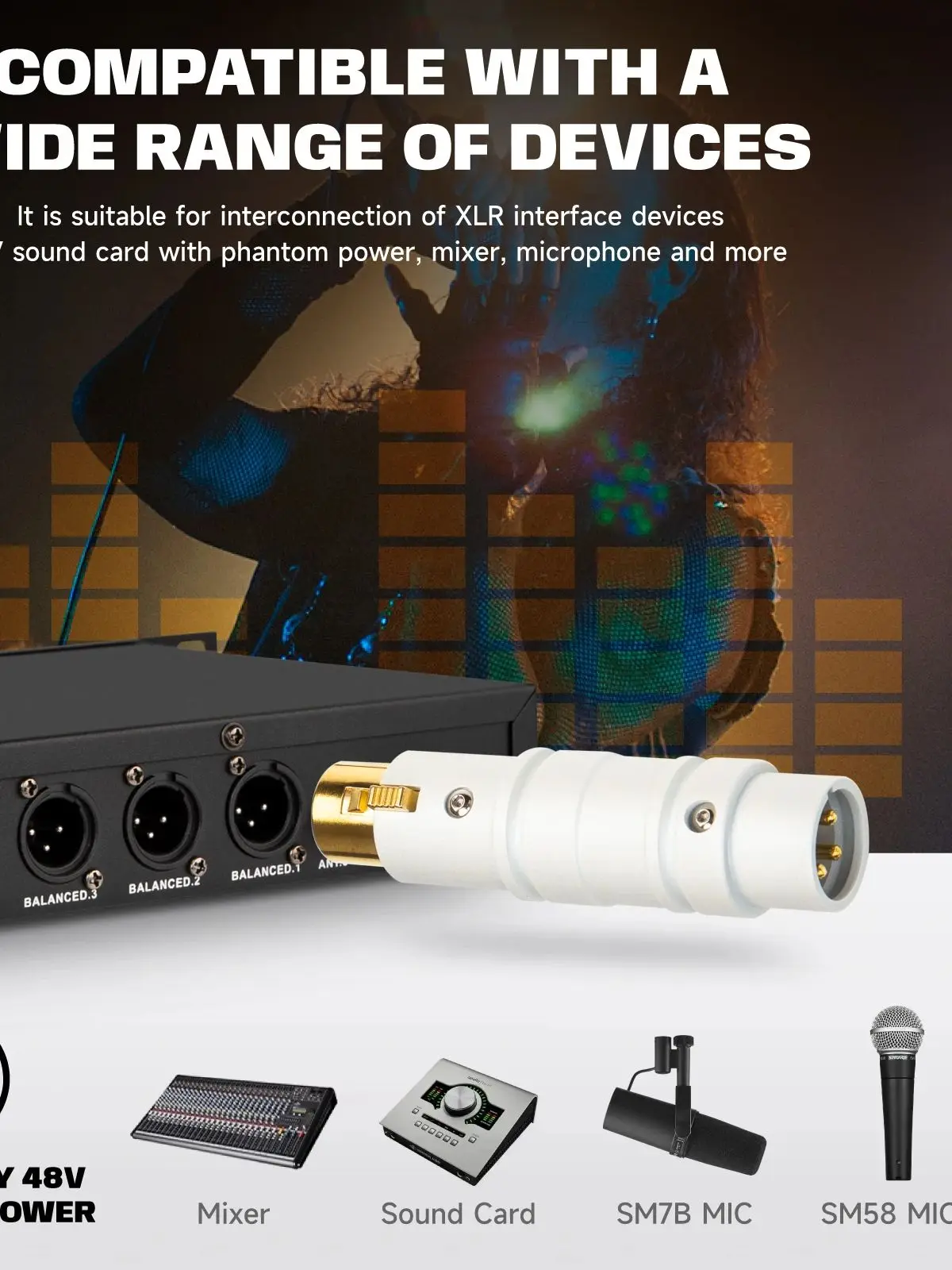 Bolanle NK1 Profesjonalny przedwzmacniacz mikrofonowy - 28dB wzmocnienia, zasilanie phantom 48V, wzmacniacz mikrofonowy dynamiczny — zdjęcie produktu 7