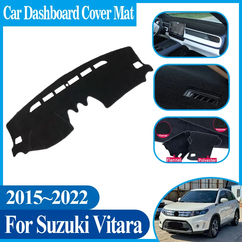 

Для Suzuki Vitara Escudo 2015 2016 2017 2018 2019 2020-2022 Автомобильный противосолнцевой коврик для приборной панели, центральная консоль, коврик для предотвращения света приборной панели