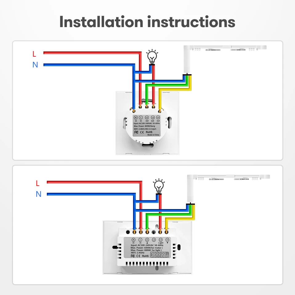 AVATTO Tuya WiFi Curtain Light Switch For Electric Motor Roller Shutter/Blinds, Smart Home Automation Work for Alexa,Google Home