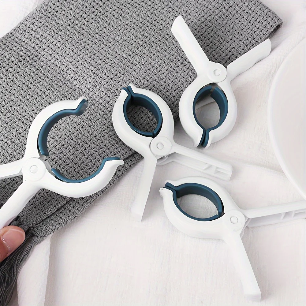 6 قطع من مشابك مناشف الشاطئ، دبابيس ملابس بلاستيكية شديدة التحمل، مشابك تجفيف اللحاف، مشابك ملابس مقاومة للرياح