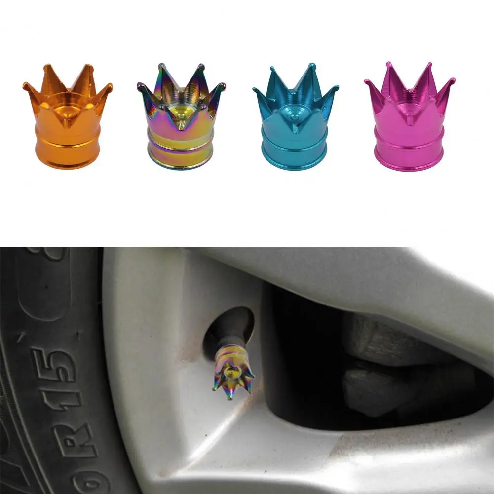 Wheel Tire Valve Caps Car Motorcycle Bicycle Air Cover Auto Airtight Stems Cover for Van Car Styling Crown Tire Valve Caps