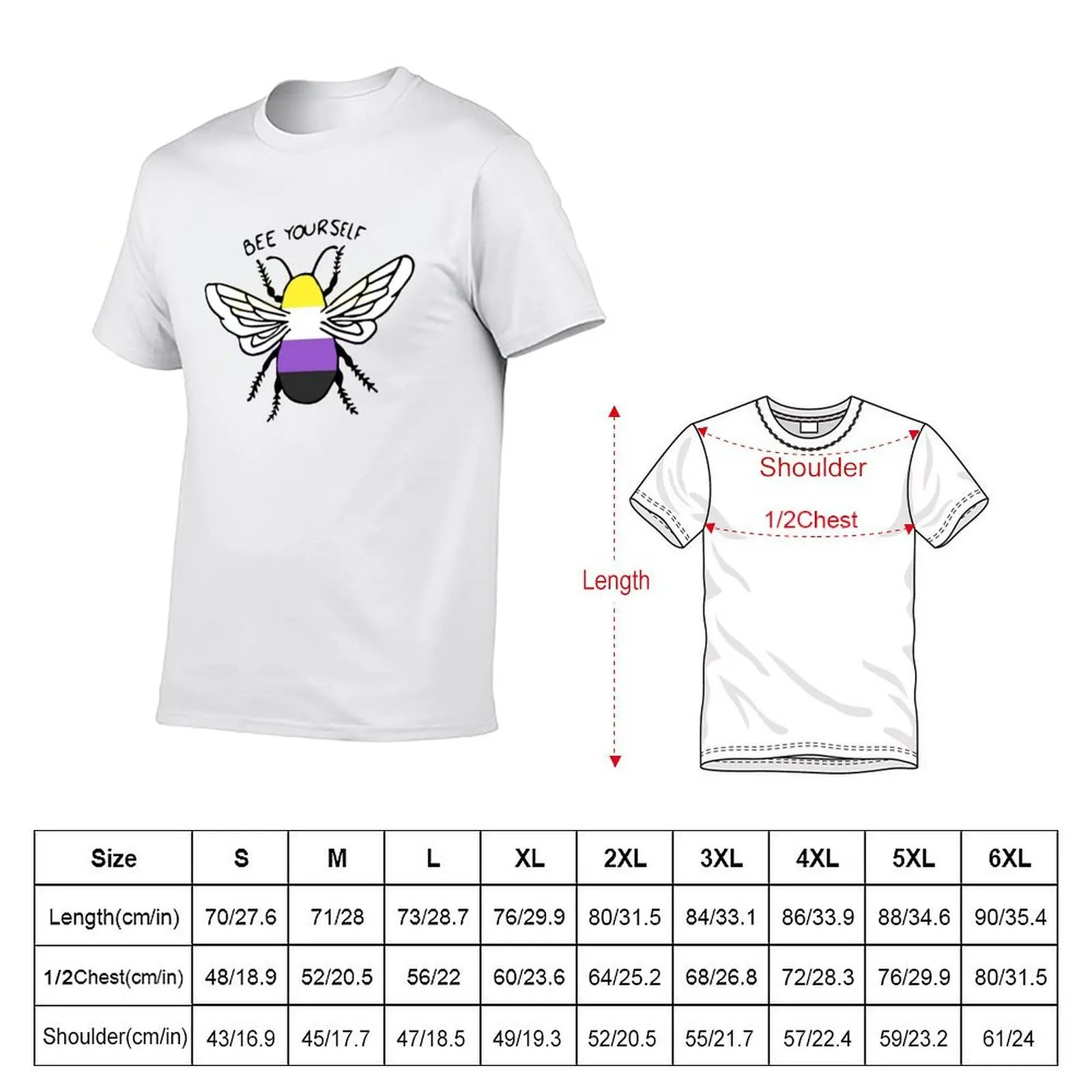 Non Binary Bee Yourself Design T-Shirt Funny t-shirt man t shirt mens t shirts casual stylish