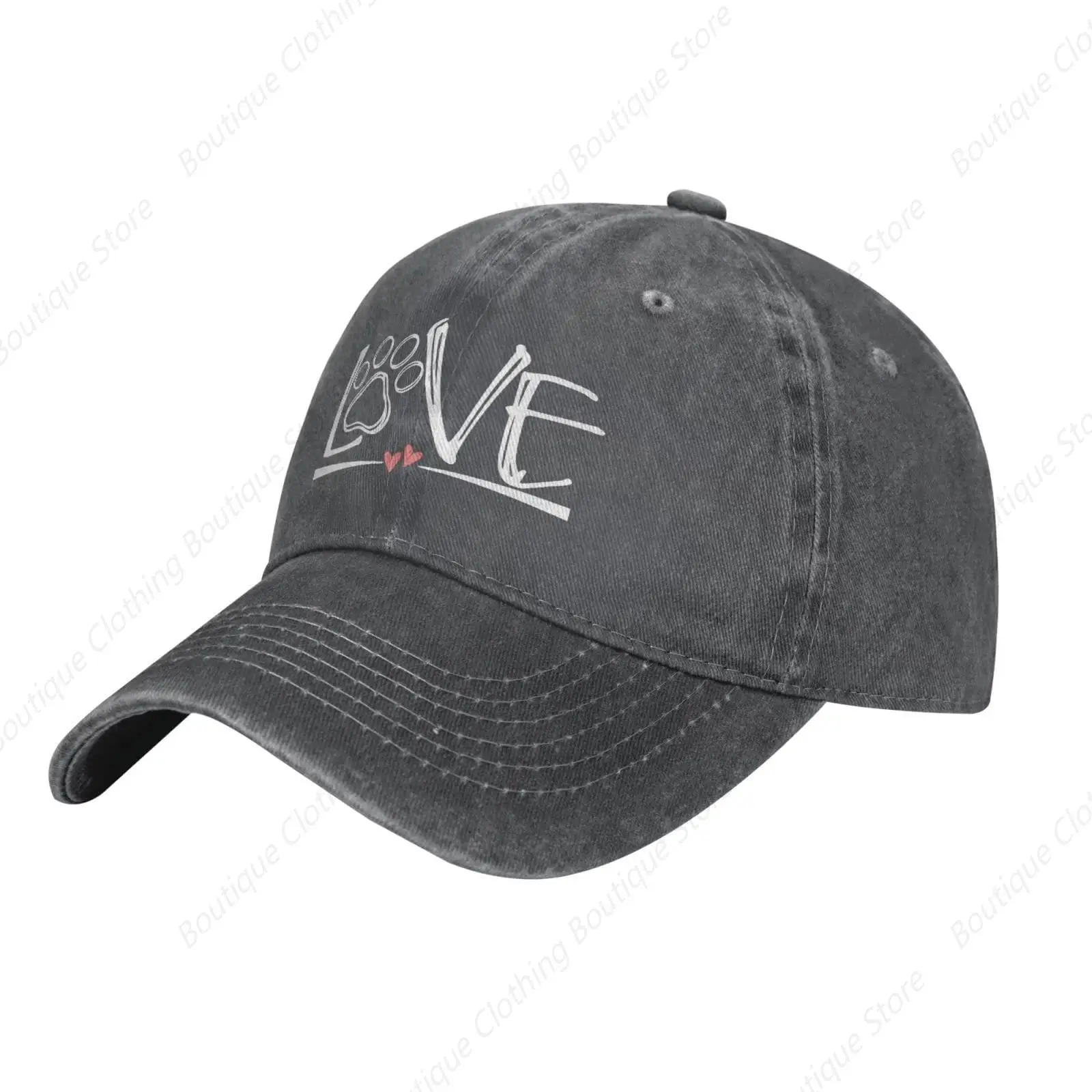 

Women's Love Paw Print hat Adjustable Washed Vintage Baseball Cap for Mom Dad Deep Heather