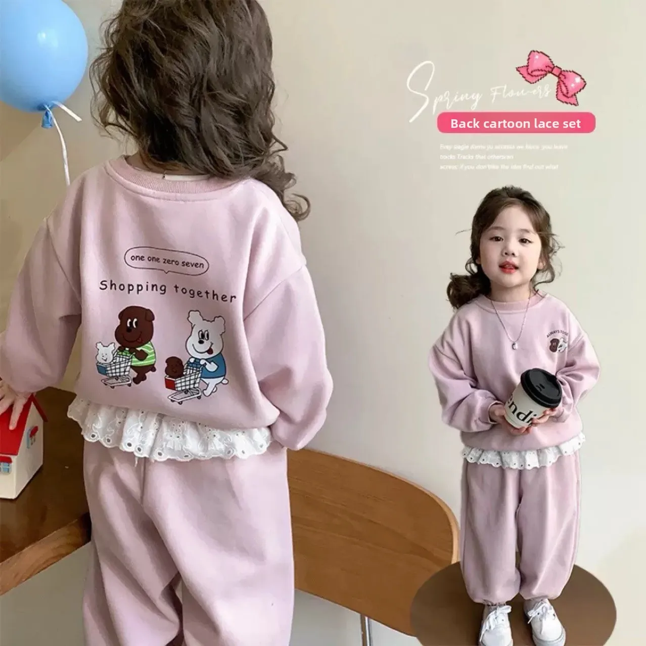 

Children's Sets Cartoon Printed Hoodie & Pants 2-Piece Set Baby Clothes Girls 1-6 Years Cute Kids Outfit Soft & Playful Style