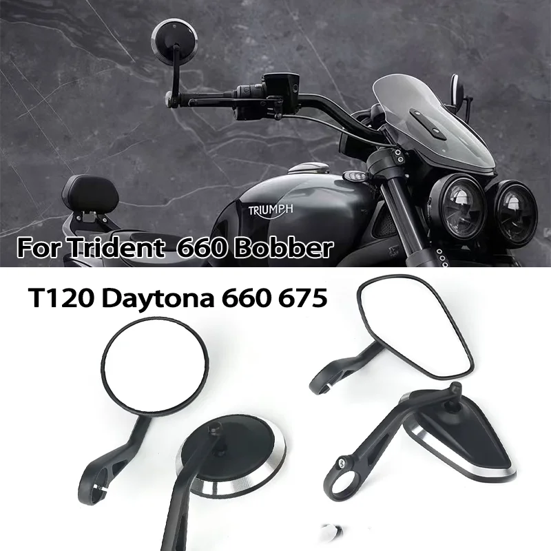 

Motorcycle Handlebar Rearview Handle Bar End Mirror For Triumph Rocket 3Daytona 660 Daytona 675 Bobber T120 Street Trident 660