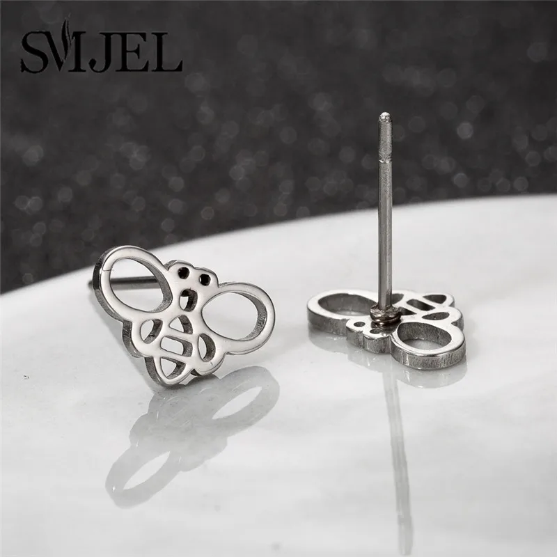 SMJEL Stainless Steel Earrings for Women Girls Fashion Cartoon Rabbit Animal Earrings Cat Jewelry Accessories Birthday Gift