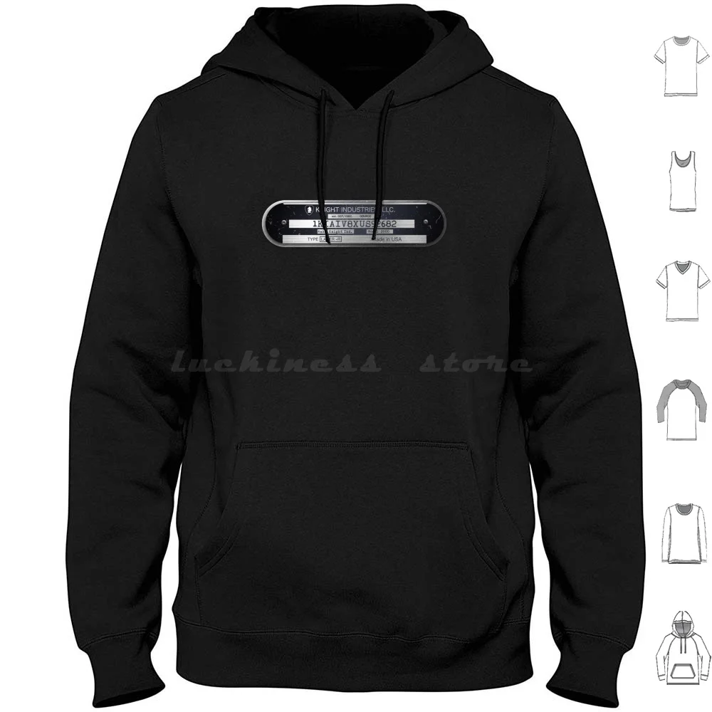 Knight Rider Vin Plate sudaderas con capucha de manga larga Knight Rider David Hasselhoff Kitt K I T Knight Industries dos mil