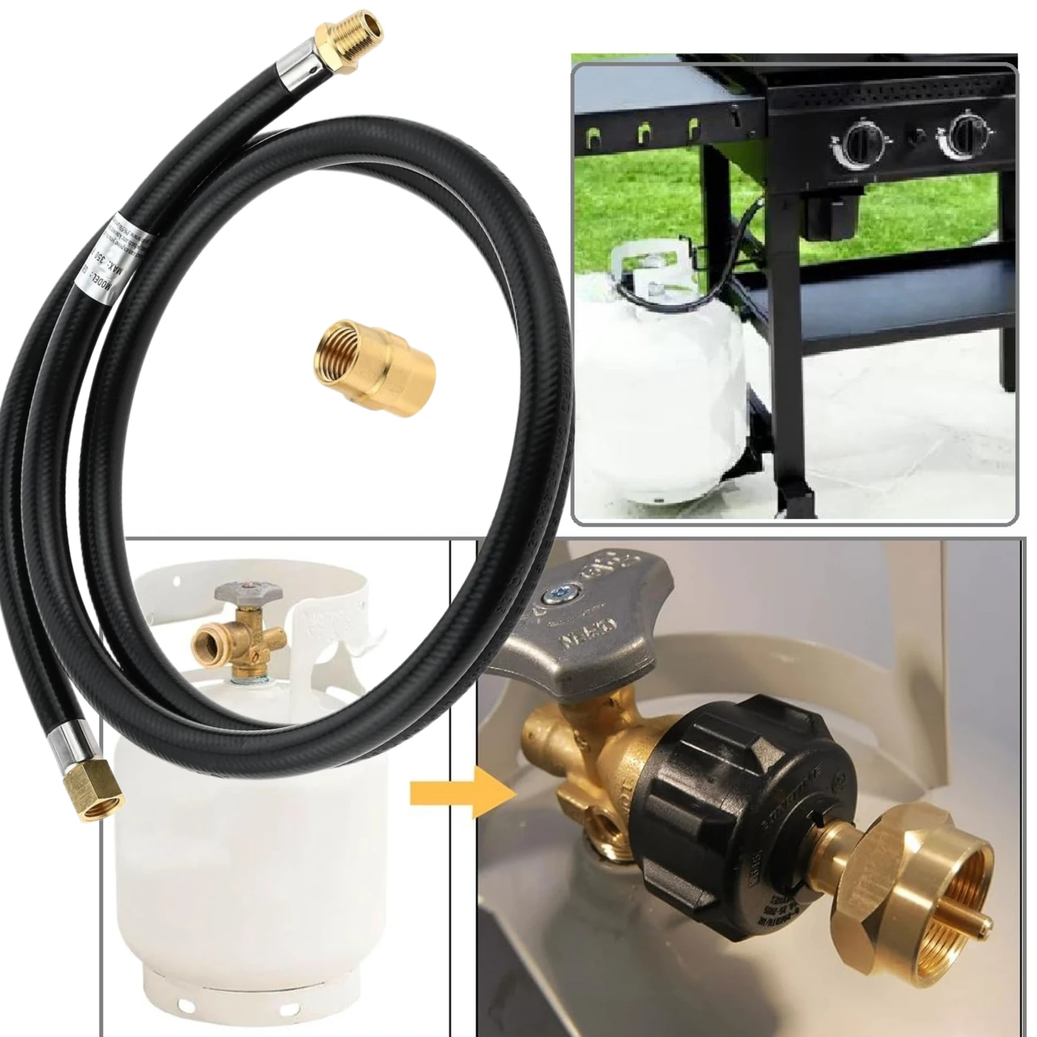 

Удлинительный шланг длиной 5 футов, 1/4 дюйма X 1/4 дюйма, внутренняя муфта NPT и наружная резьба NPT QCC1, фитинг для пропанового газа для газовых грилей, нагреватель костра RV