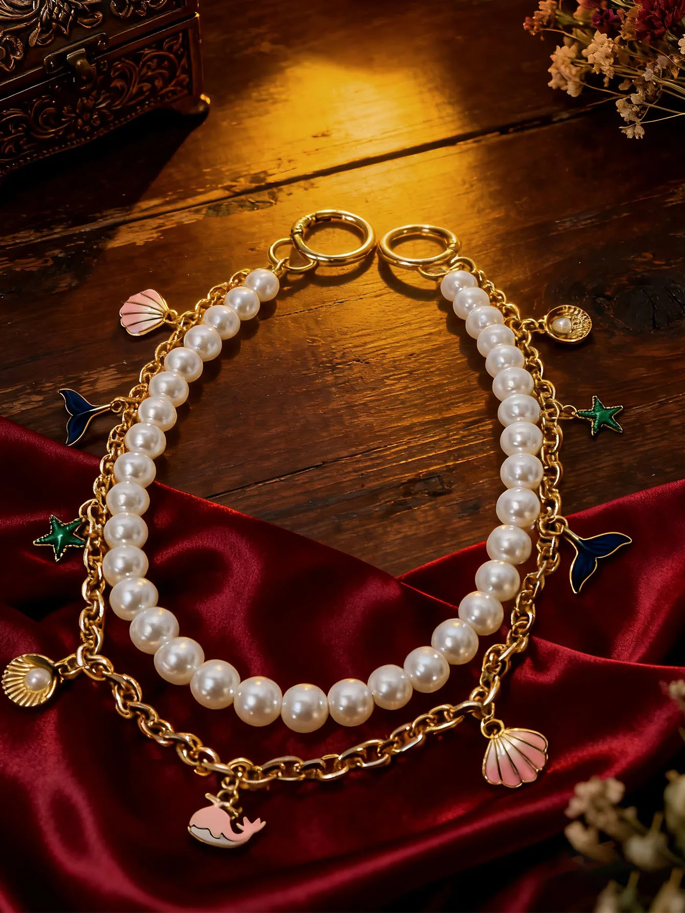 2025New handmade plastic pearl alloy pendant stainless steel chain combination waist chain suitable for men and women's hip-hop