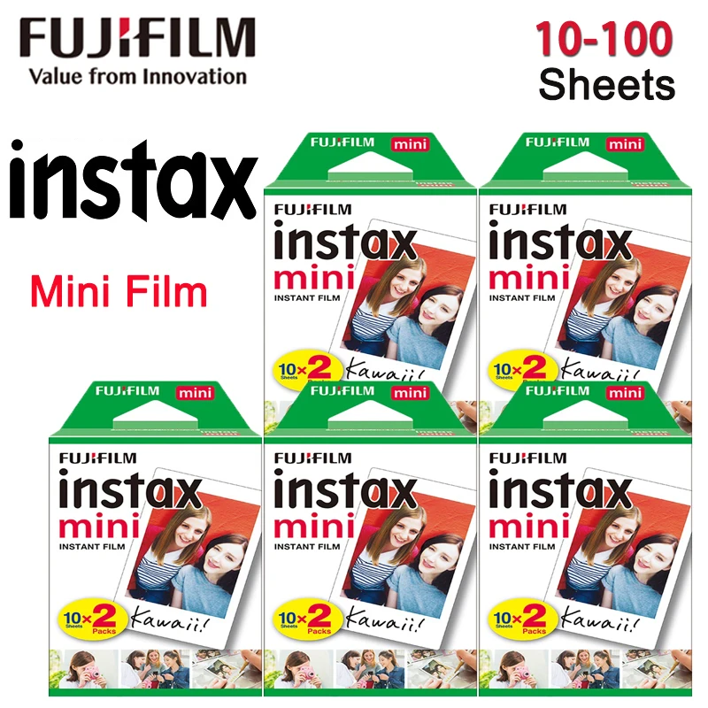 

10-100 Sheets Fujifilm Instax Mini 12 Film White Edge Photo Paper For Mini Evo 11 9 40 90 LINK 2 Instant Camera Instax Mini Film