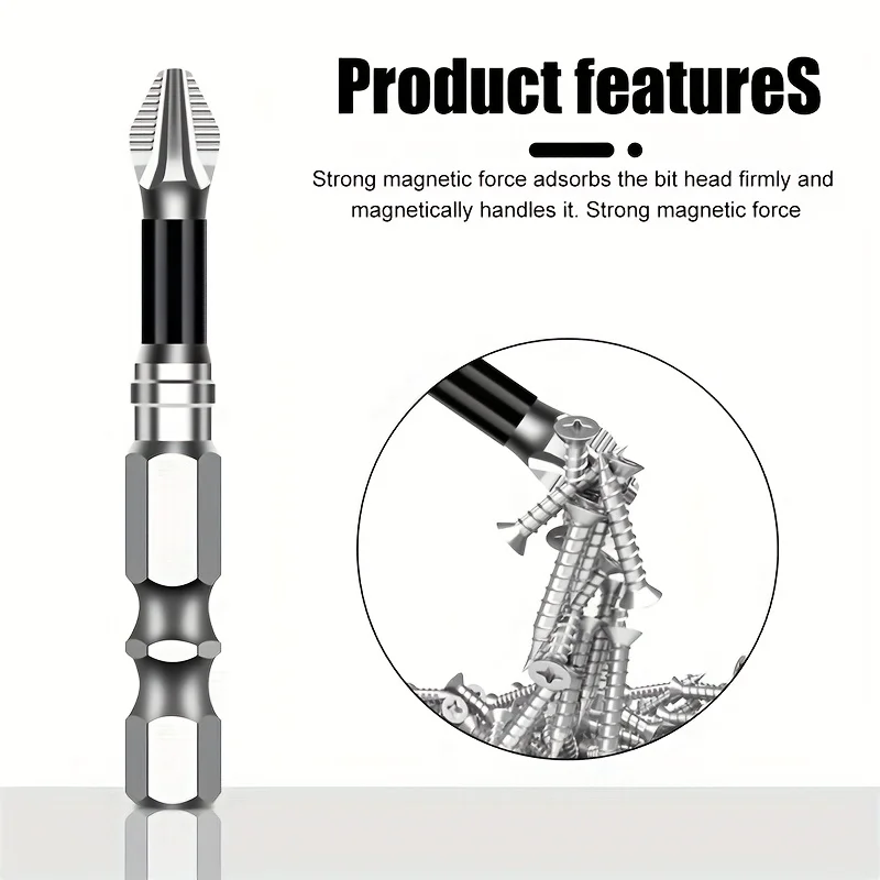 5pcs K5 Non-Slip Anti-Impact Threaded Drill Bit Set, High Magnetic Electric Screwdriver Drill Kit - High Hardness, Durable