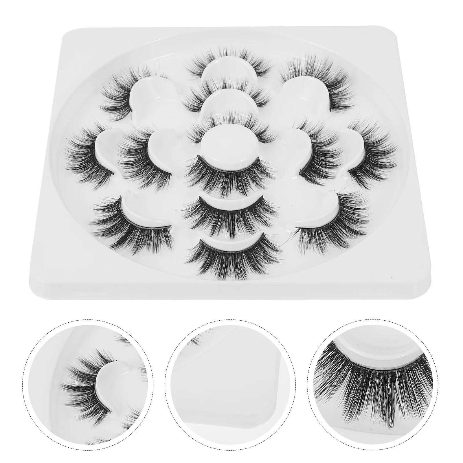 7Pairs False Eyelashes Natural Style Long Curly Makeup Fake Eyelash Dense Eyelashes Extension for Daily Party Wedding