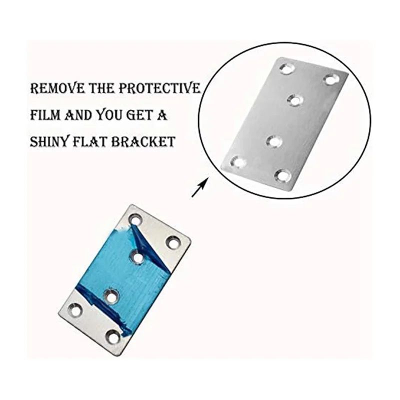 

ABWP-24Pack Ремонтная пластина с винтами Плоская скоба Серебряные сверхмощные плоские прямые кронштейны Металлическая ремонтная пластина для металла, дерева