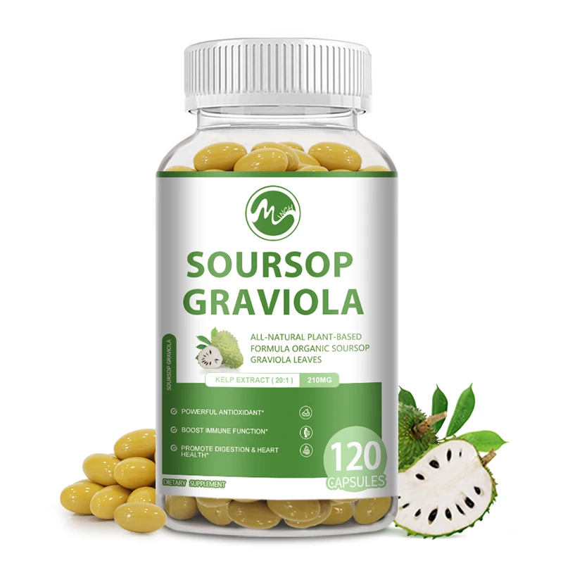 Soursop Graviola Capsules Natural Plant Extract Supplements with Turmeric, Acai Berry Extract,rich In Potent Anti-Oxidants