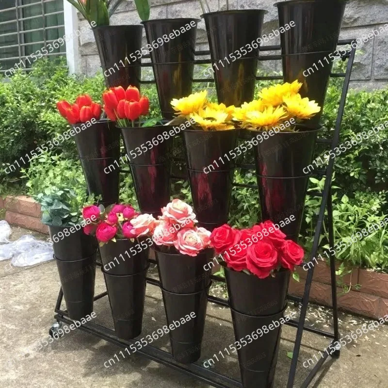 Florist Stand Ladder Multi-layer Display Shelf Round Barrel Flower Barrel Shelf Removable Flower