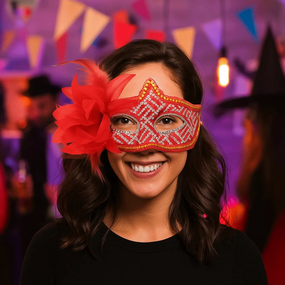 

Аниме Косплей Блестки Хэллоуин Маска Перо Хэллоуин Одевание Половина Лица Крышка Партии Костюм Пластиковая Маскарадная Маска Девушка