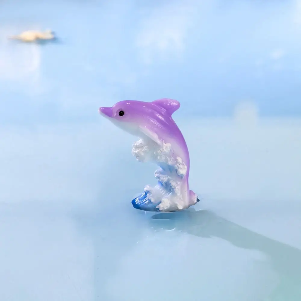 Decorative Ocean Series Seven Color Dolphin Simulation Resin Mini Dolphins Ornaments Cartoon Dolphins Micro Landscape Fish Tank