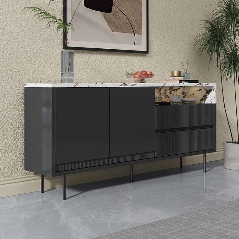Home entrance cabinet is opposite the door Designer villa living room marble dining side locker