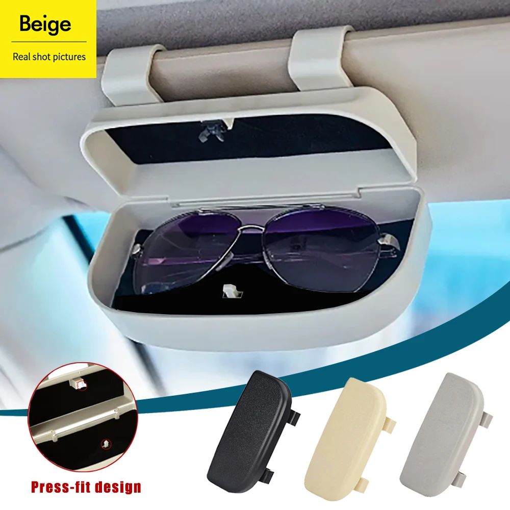 Caixa multifuncional para óculos de sol, caixa portátil para óculos de sol, estojo para óculos de sol, acessório de armazenamento para interior de car