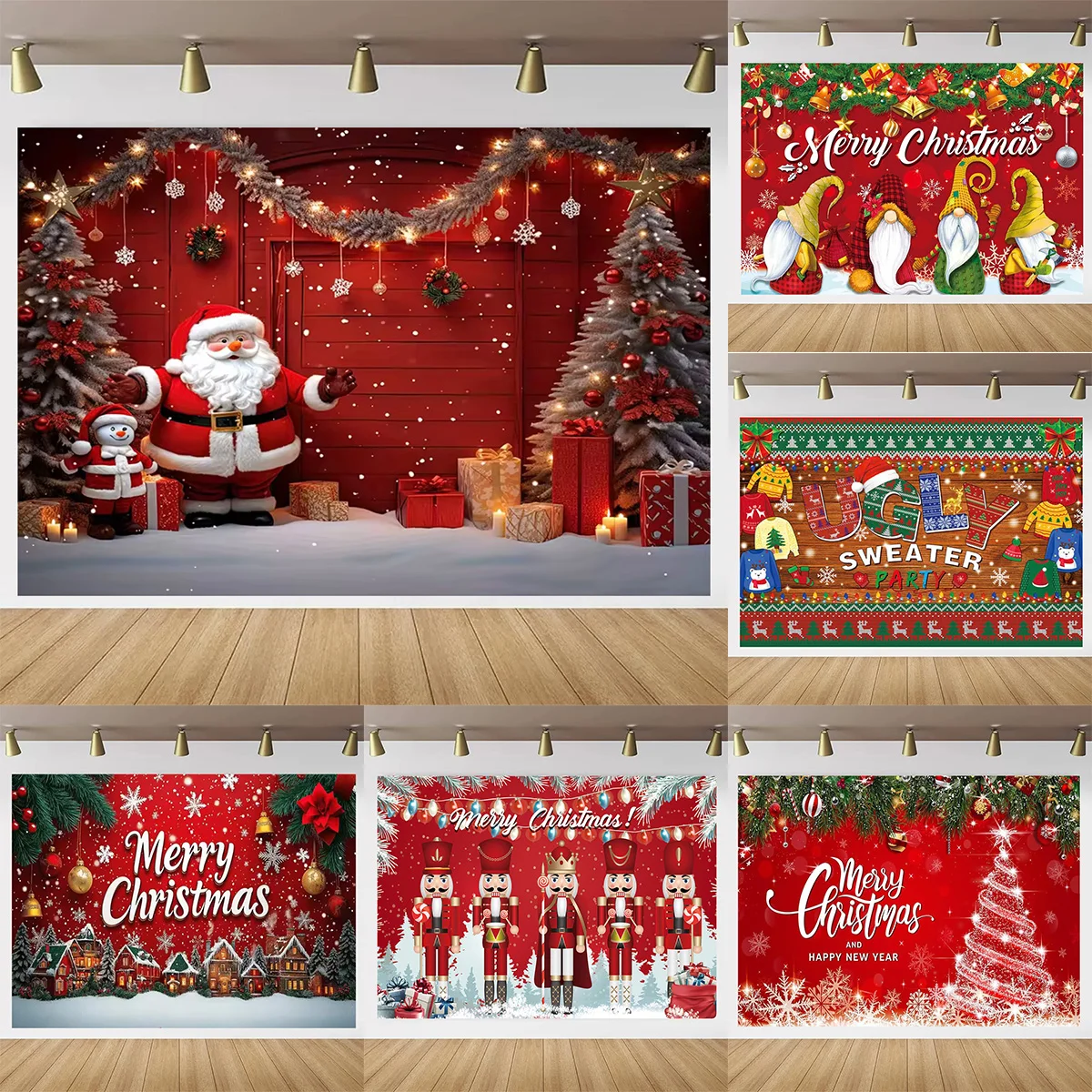 

Christmas Party Decor Background Christmas New Year Decor Party Supplies Winter Snowman Christmas Decor Backdrop