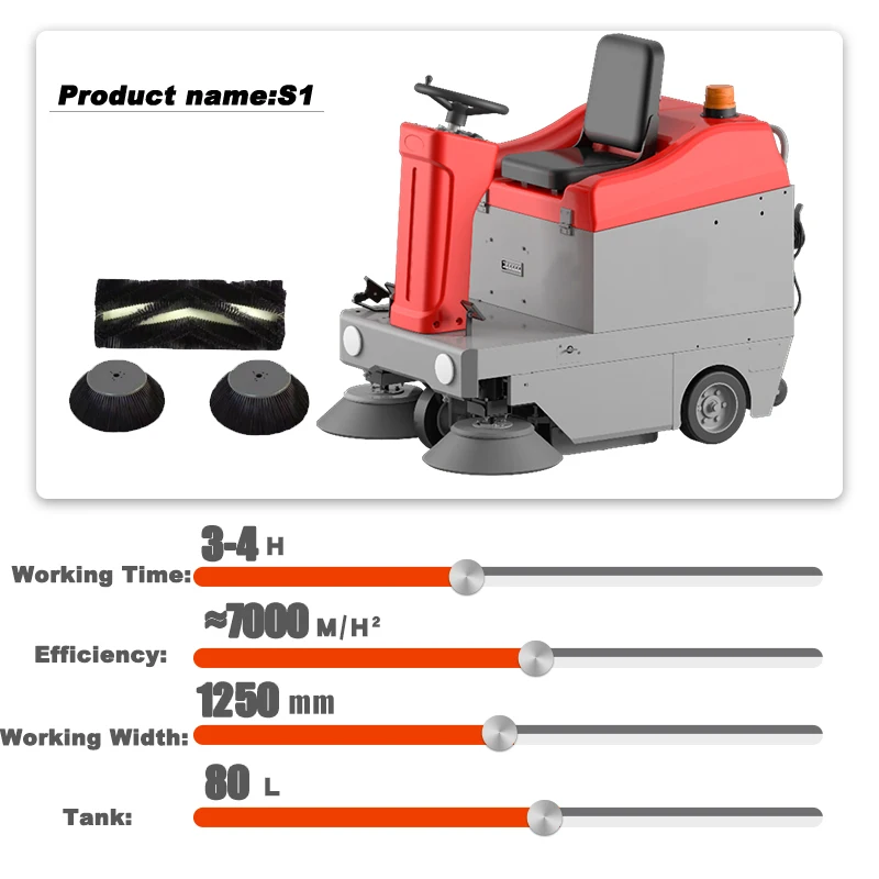 آلة تنظيف مكنسة أرضية الطريق ، عرض ، تجاري ، S1
