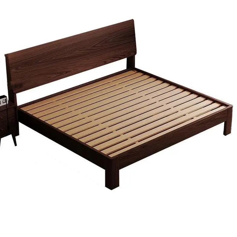 

Solid wood walnut thickened 1.8 double Nordic log 1.5 meters home rental single bed 1.2m