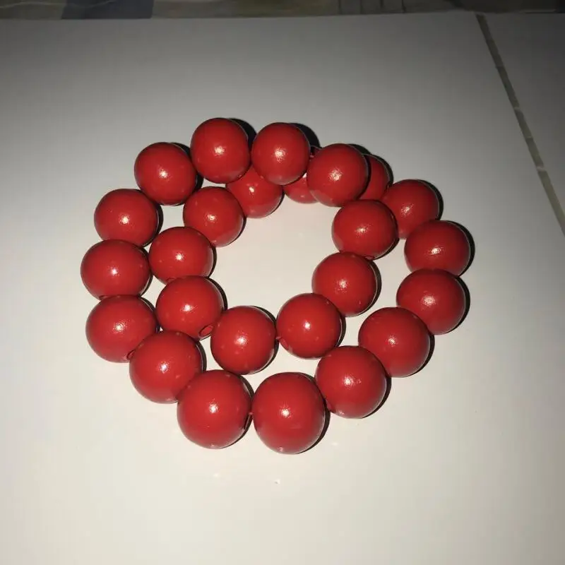 Portgas D Ace Red Wood Bead Elastic Necklace One Piece Anime Cos Prop Halloween Costume Accessories Gift for Manga Anime Lovers view 3
