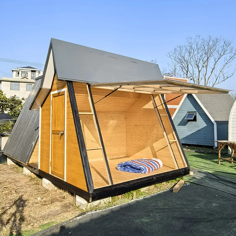 Activity Triangle Chalet Outdoor Campground Simple Wooden House Assembly Scenic Preservative Wood Homestay Tent