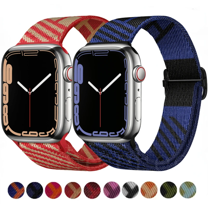 

Nylon Strap For Apple Watch Ultra/2 49mm 10 42mm 46mm 9 8 7 45mm 41mm bracelet Wristband iWatch series 6 5 4 3 SE 44mm 42mm 40mm