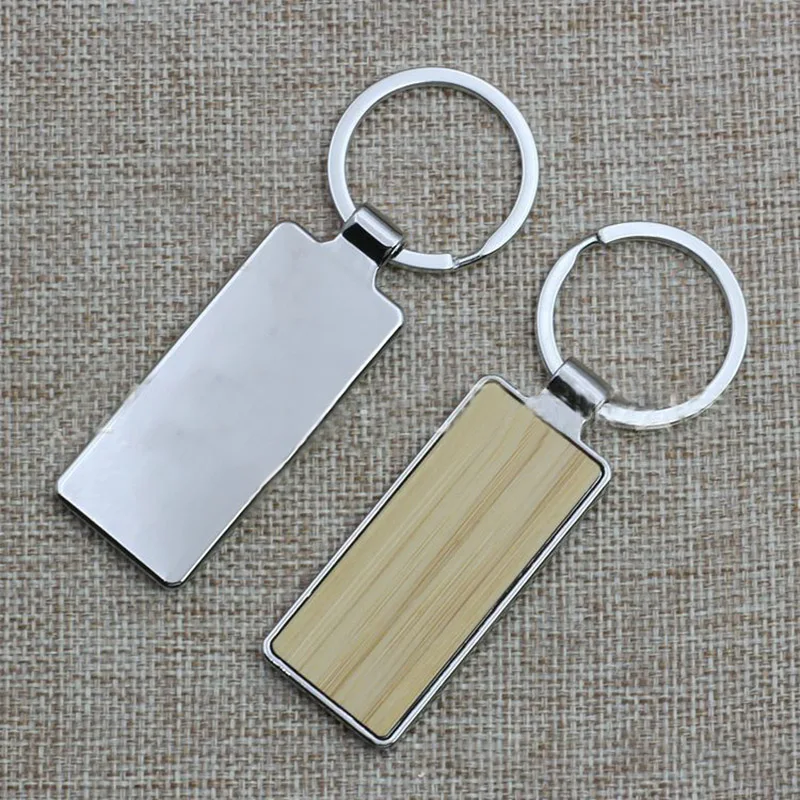 5/10Pcs Metal Wooden Keychain Waist Hanging Businesss Solid Wood Keyring Personality Trendy Portable Gift