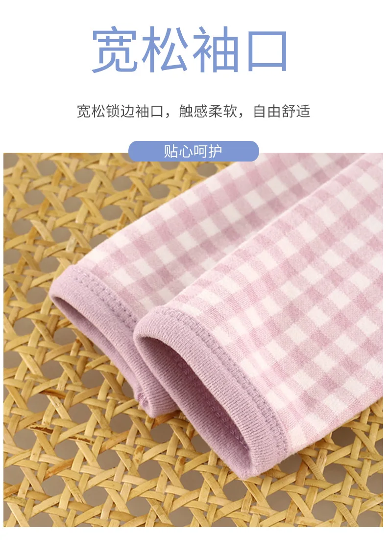 Neue, warme Pyjamas mit langen Ärmeln für Jungen und Mädchen, ideal für Frühling und Herbst, weiche, atmungsaktive Freizeitkleidung für Kinder, elastisch, bequem und lässig. – Detail 7