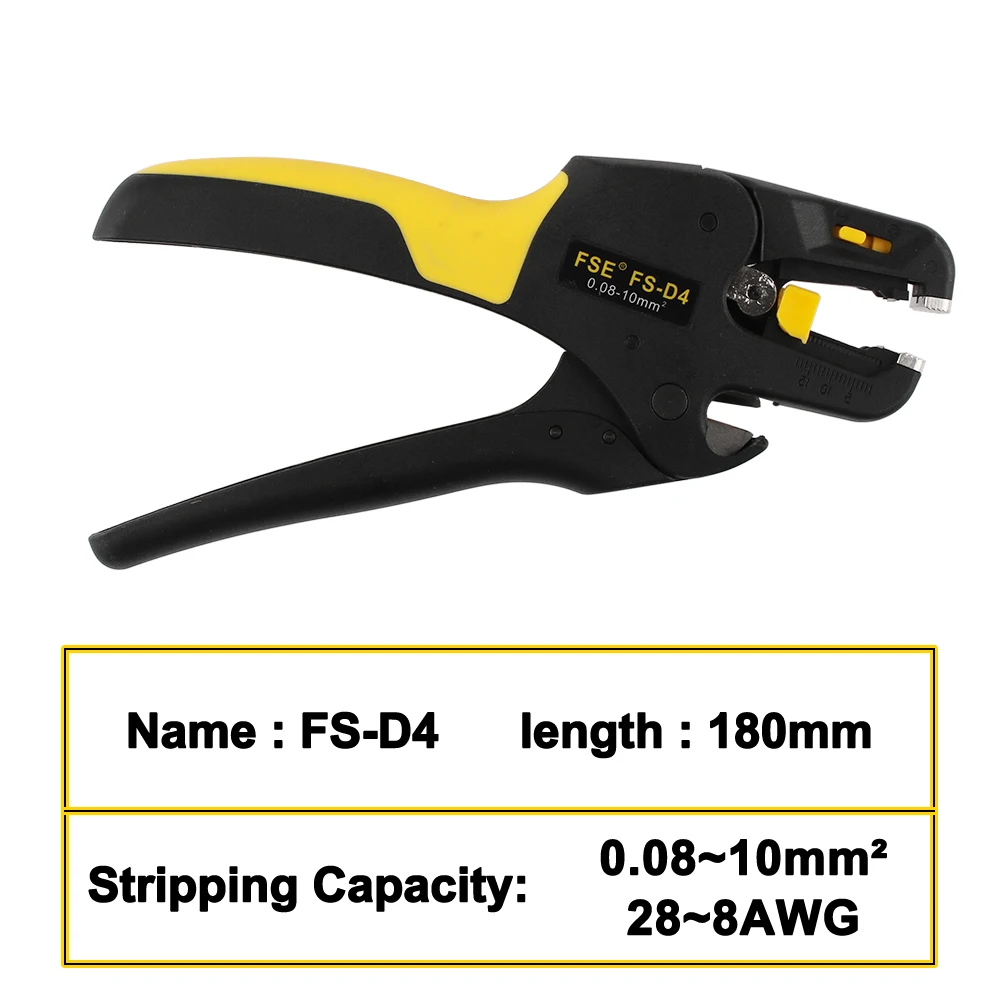Wire Stripper เครื่องมือคีมตัดอัตโนมัติ0.08-10mm2 28-8AWG ตัดสายเคเบิลกรรไกร D4 Multitool ปรับความแม่นยำ