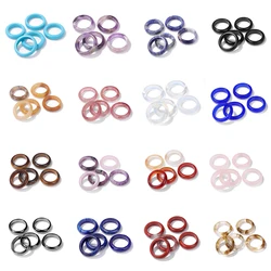 Hot Fashion 5pcs Natural Stone Round Rings For Women Men Healing Crystal Quartzs Finger Rings Health Protection Soul Jewelry  ﻿