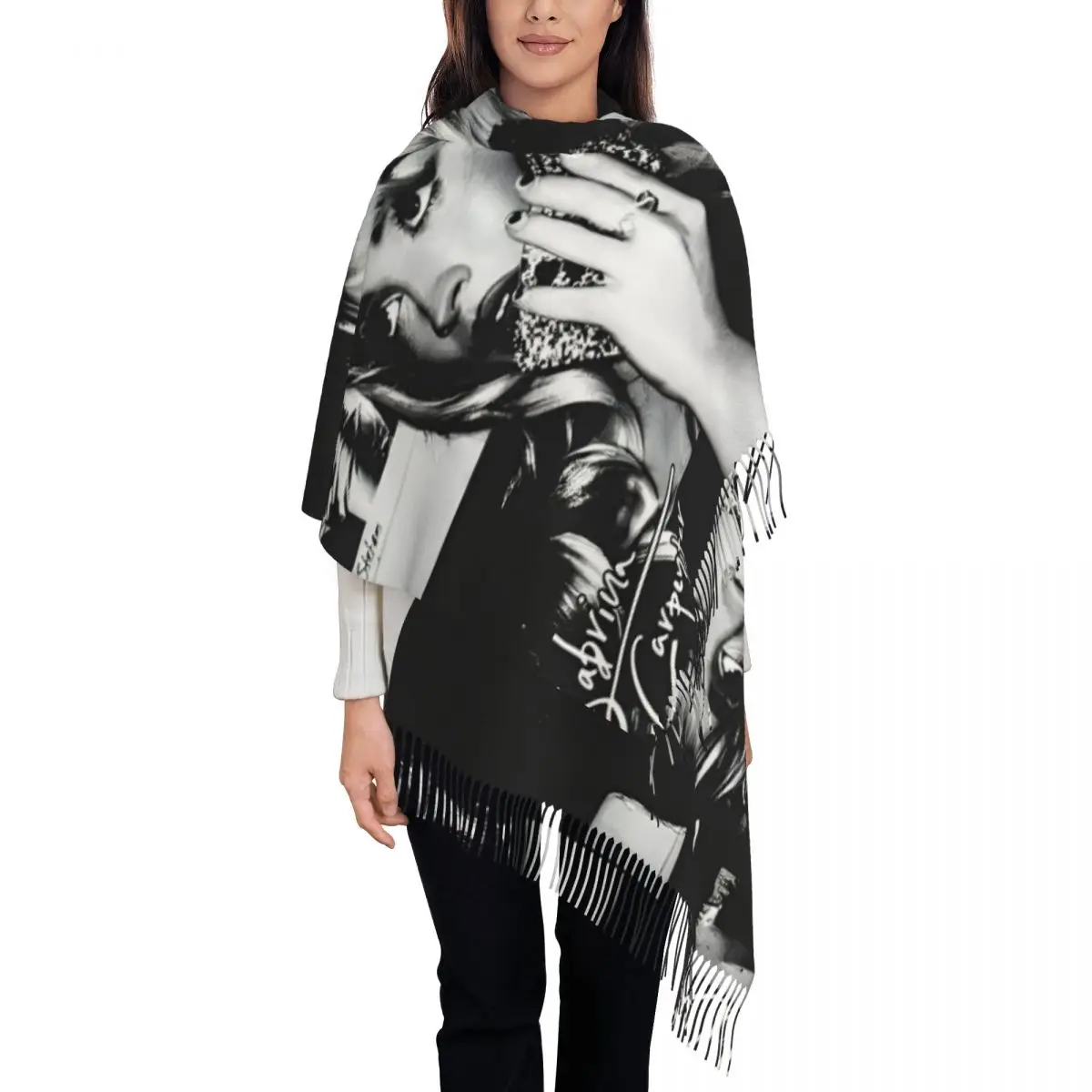 

Sabrina Carpenter Shawls Wraps for Womens Warm Large Long Scarf Album Sweet Tour Pashmina Shawl Scarves