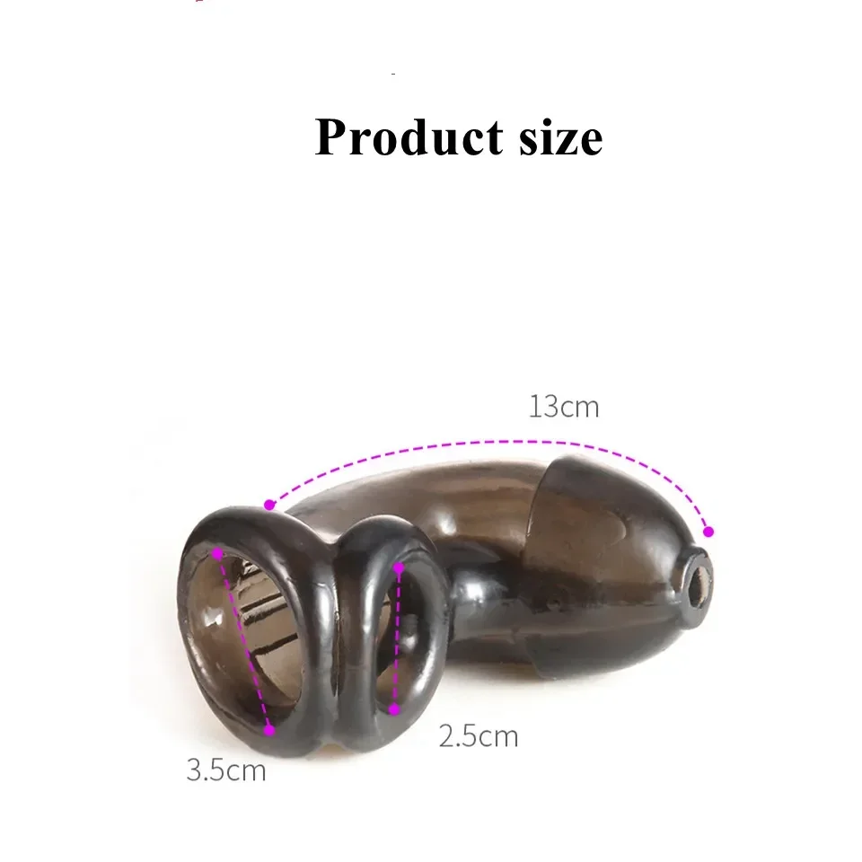 Penis Ring Ball Stretcher Cock Sleeve Semen Lock Ring Male Chastity Cage Delay Ejaculation Prevent Masturbation Rubber Testicles