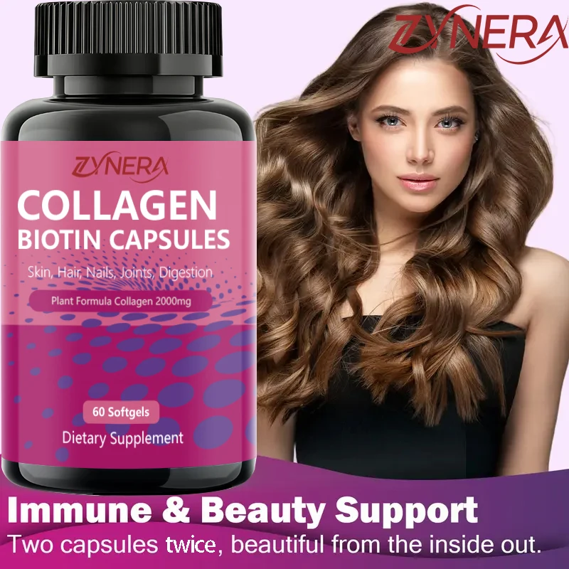 

Collagen Capsules Biotin Keratin for Skin Health Deep Nourishment Anti Aging Whitening and Care Supplement for Women