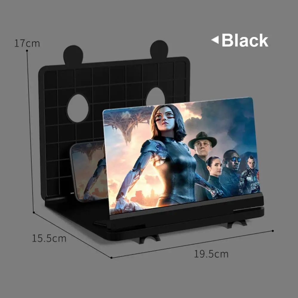 10 Inch 3D Mobile Phone Screen Magnifier HD Video Amplifier Stand Bracket with Movie Game Magnifying Folding Phone Desk Holder