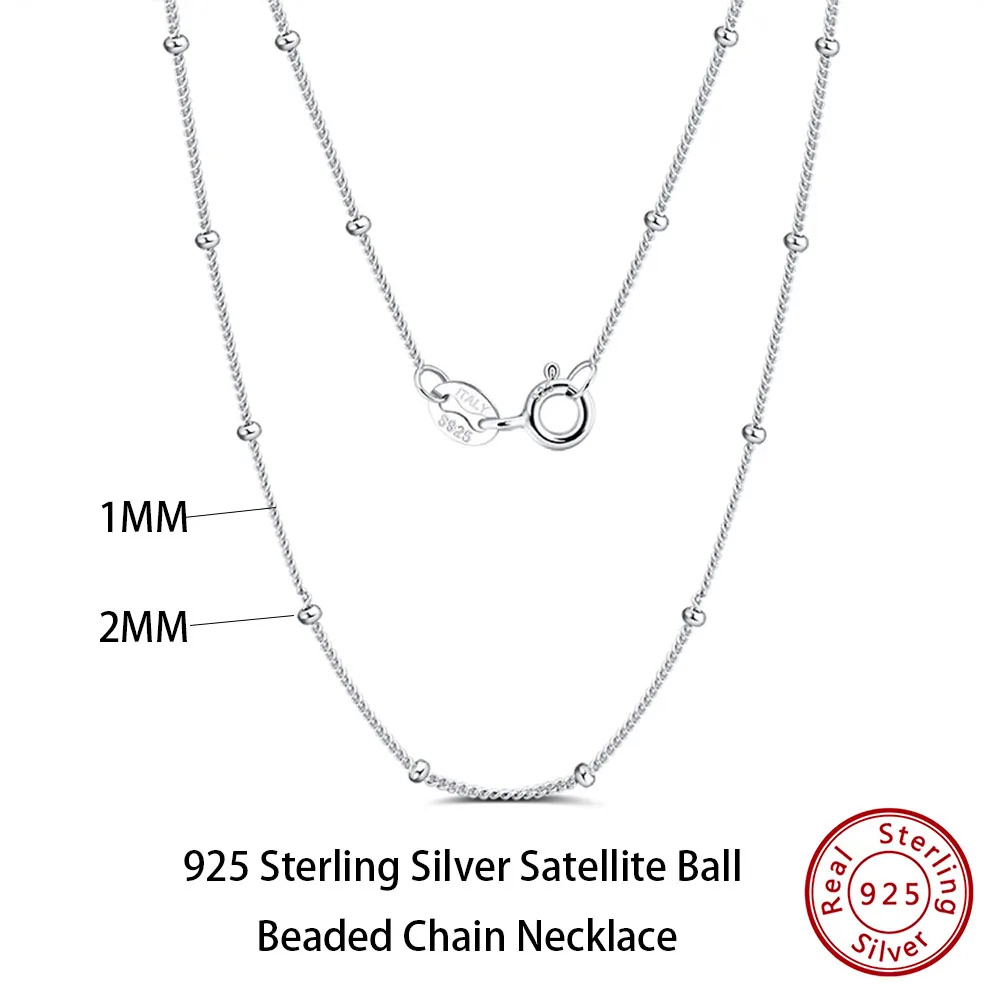 Unisex 925 Sterling Silver Basic Chain Necklace