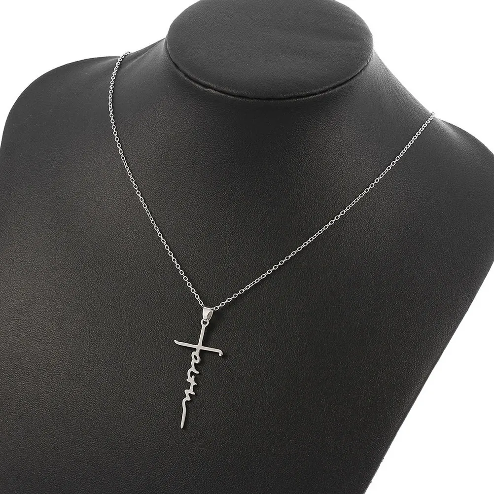 

1Pcs Stainless Steel Neck Chain Cross Pattern Fashion Necklace for Women Wedding Engagement Gift Neck Ornament