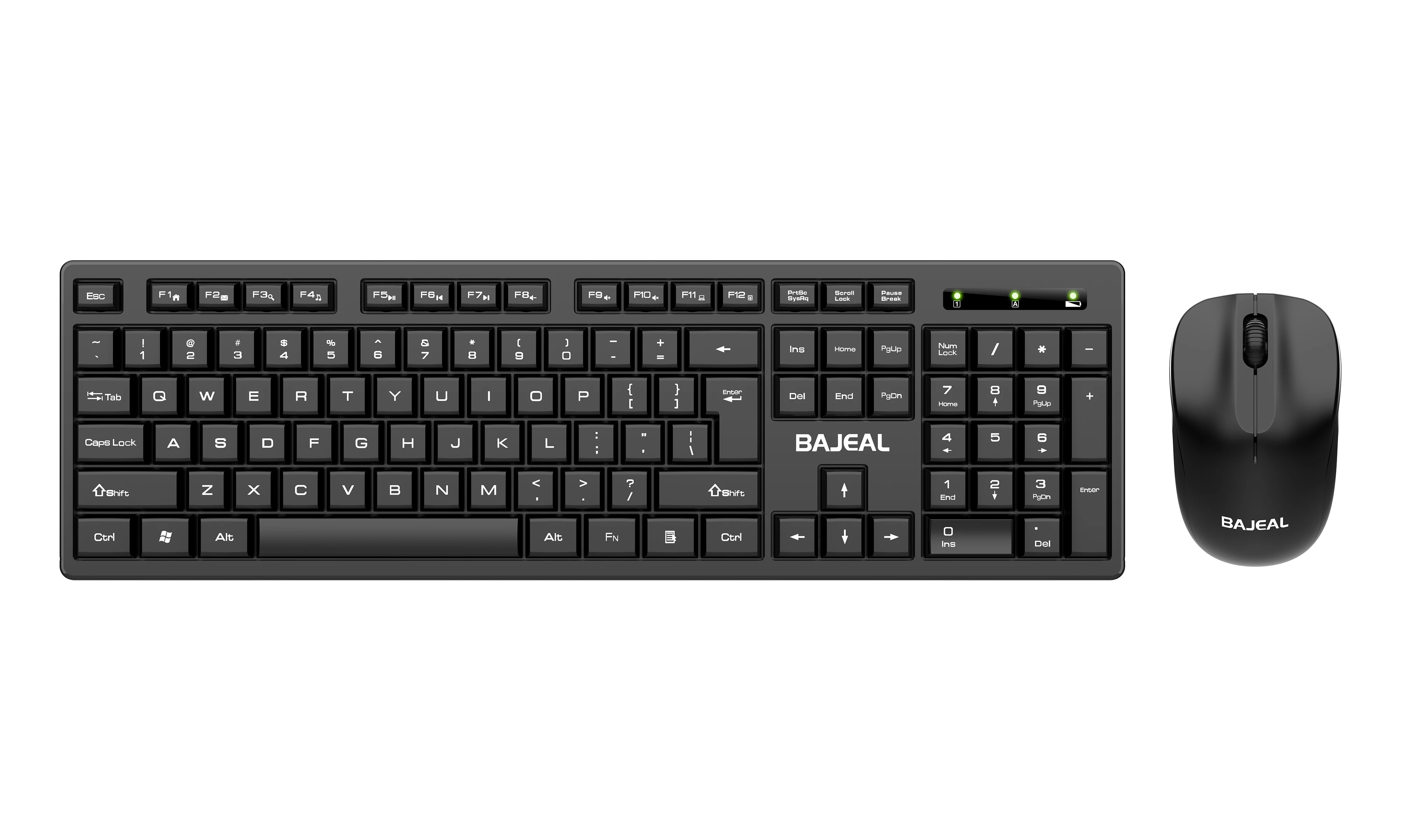 

BAJEAL 2.4G Wireless Keyboard Mouse Set for Office Use USB Connectivity for Laptops And Desktops Business Friendly