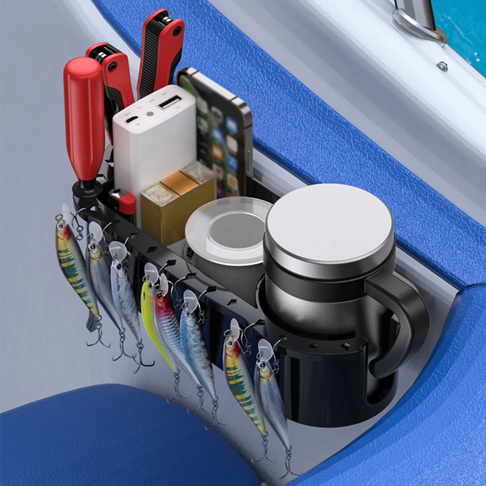 Portavasos para Barco, Soporte para Herramientas de Pesca, Portavasos, Organizador de Bebidas y Teléfono, Ajuste Universal para Barcos de Pesca, Kayaks, Pontones y Embarcaciones Tipo Jon