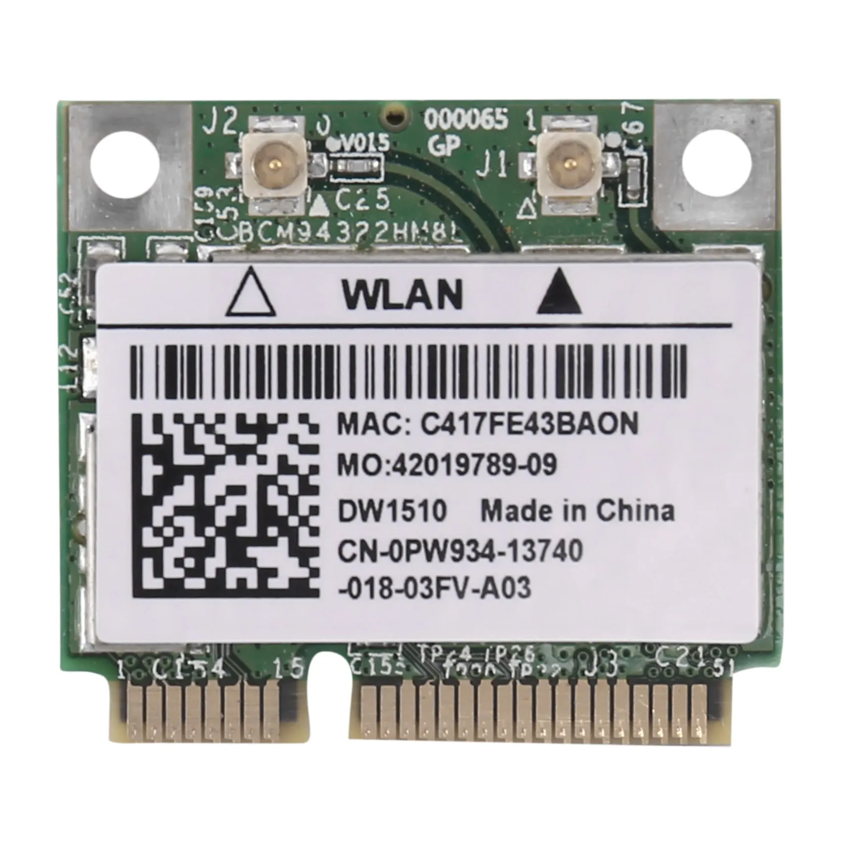 Muslimb BCM94322 Dual Band 300Mbps Mini PCIE WiFi scheda di rete Wireless 802.11A/B/G/N DW1510 per Mac OS/Hackintosh