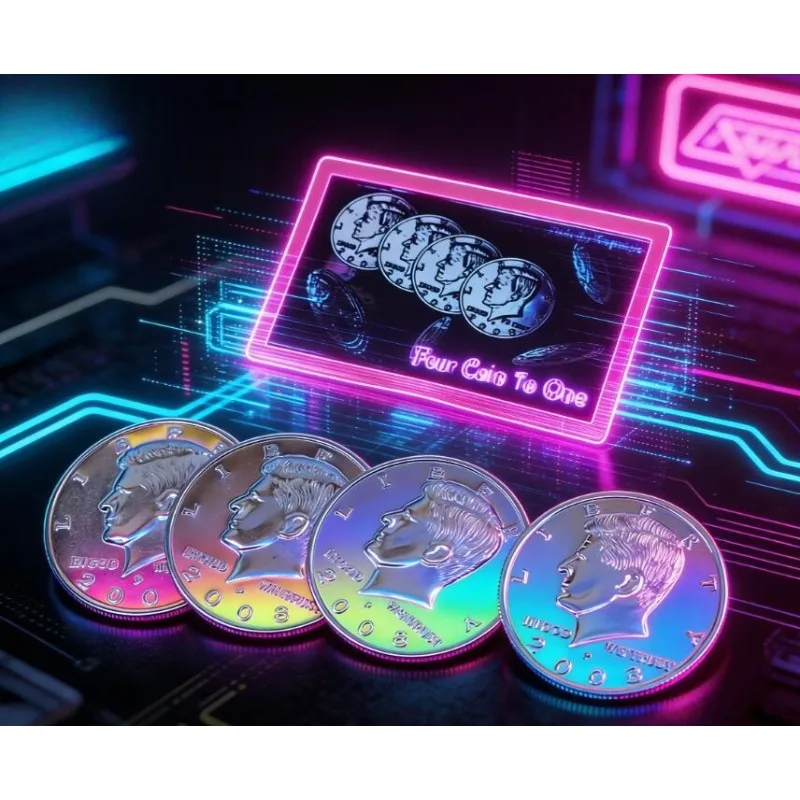 

Набор из 3+1 монет Jumbo Half Dollar Shells (диаметр 5,8 см) – один монетный фокус для четырех магических трюков, реквизит для фокусов крупным планом, аксессуары для фокусников